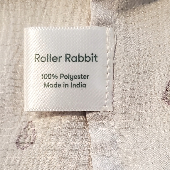 Roller Rabbit Lavender+Cranberry Tear Drop Silky Waffled Short Robe, OS, EUC - Picture 14 of 16